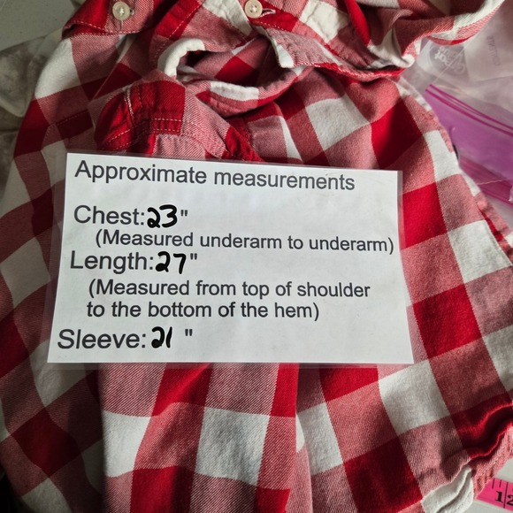 Old Navy Plaid Shirt Roll-Tab Sleeve Button Down Top Red White Womens XL Petite - Picture 7 of 7